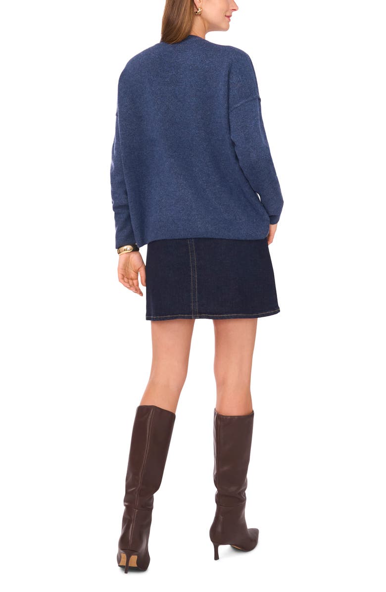 Vince Camuto Exposed Seam Crewneck Sweater, Alternate, color, Steel Blue