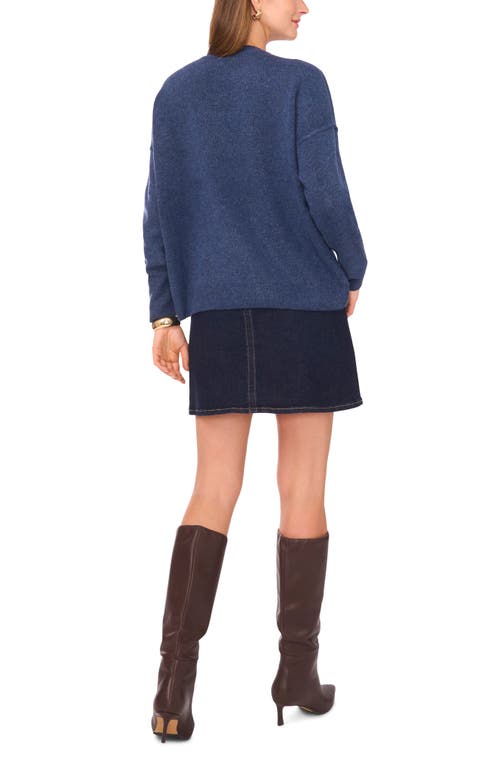 Vince Camuto Exposed Seam Crewneck Sweater In Blue
