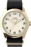 Timex® Weekender Leather Strap Watch, 34mm