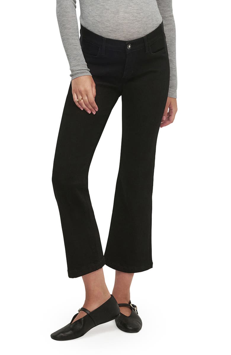 Favorite Daughter The Crop Bootcut Mama Maternity Jeans, Main, color, Onyx