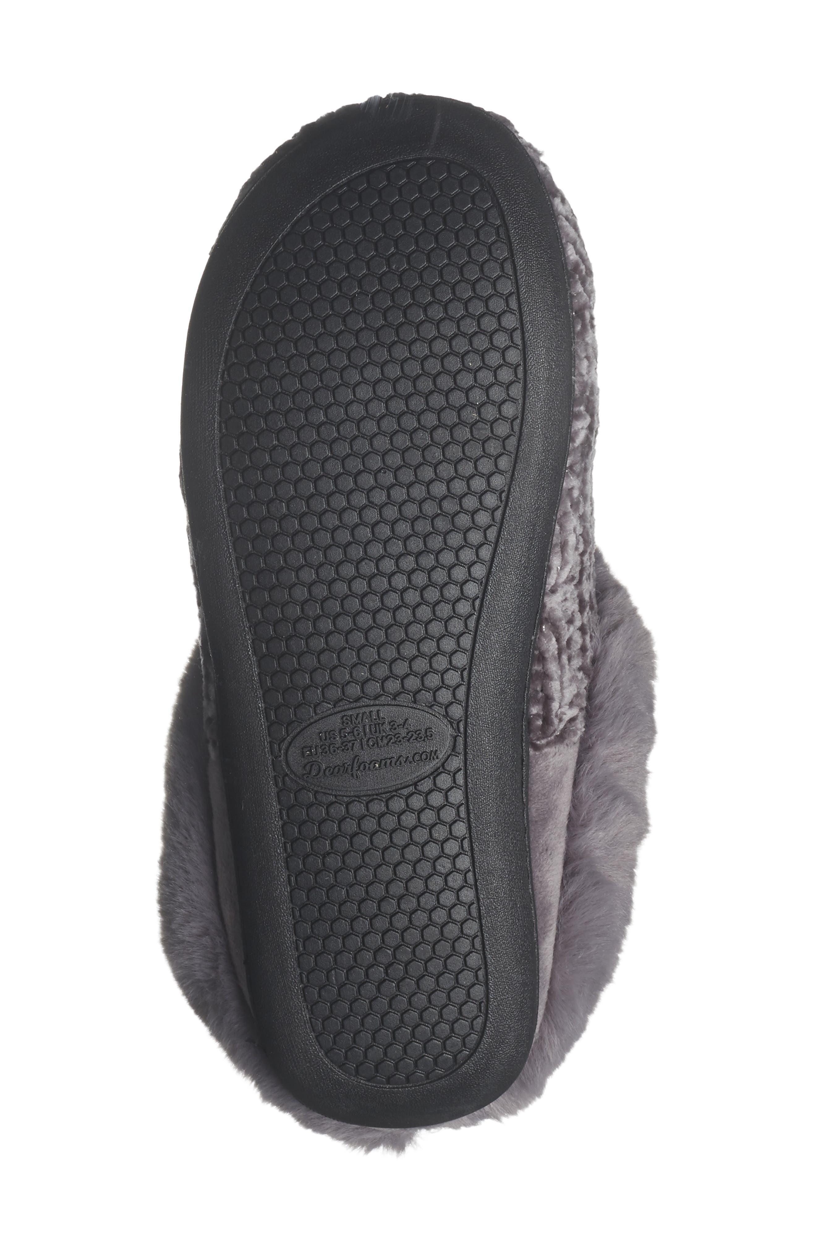 Chenille witj Faux Fur Collar Clog Slipper, Alternate, color, GREY