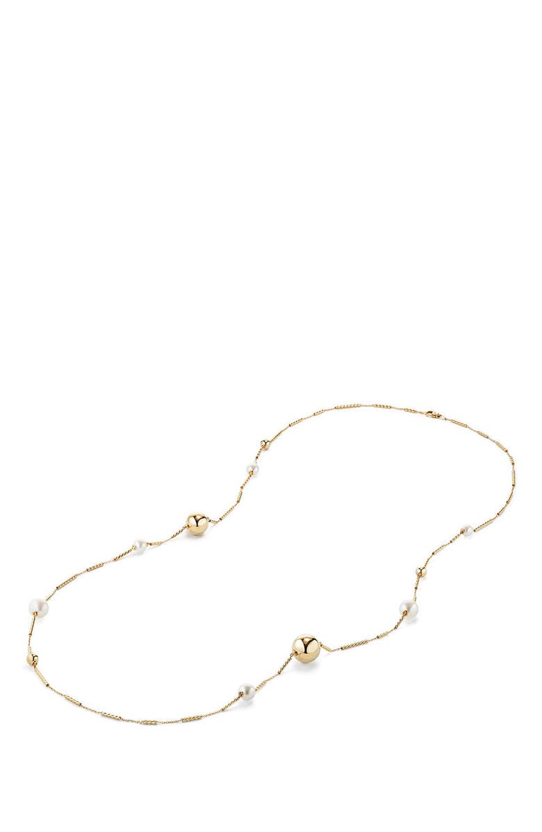 David Yurman Solari Long Station Necklace with Pearls in 18K Gold, Alternate, color,