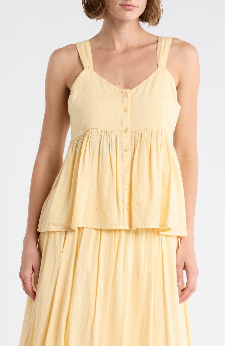 Melrose and Market Clip Dot Button-Up Tank, Main, color, Beige Gelato
