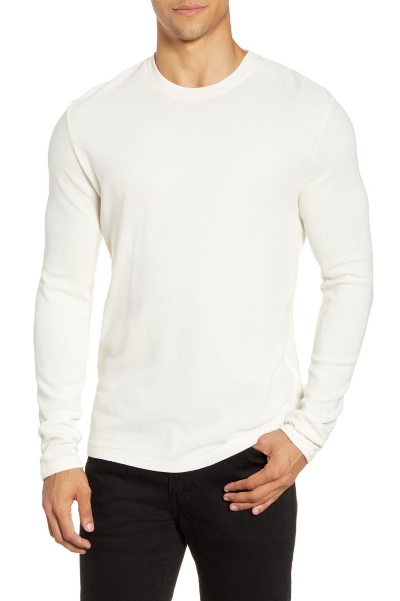 Clive Long Sleeve Waffle Knit Tee, Main, color, EGG WHITE