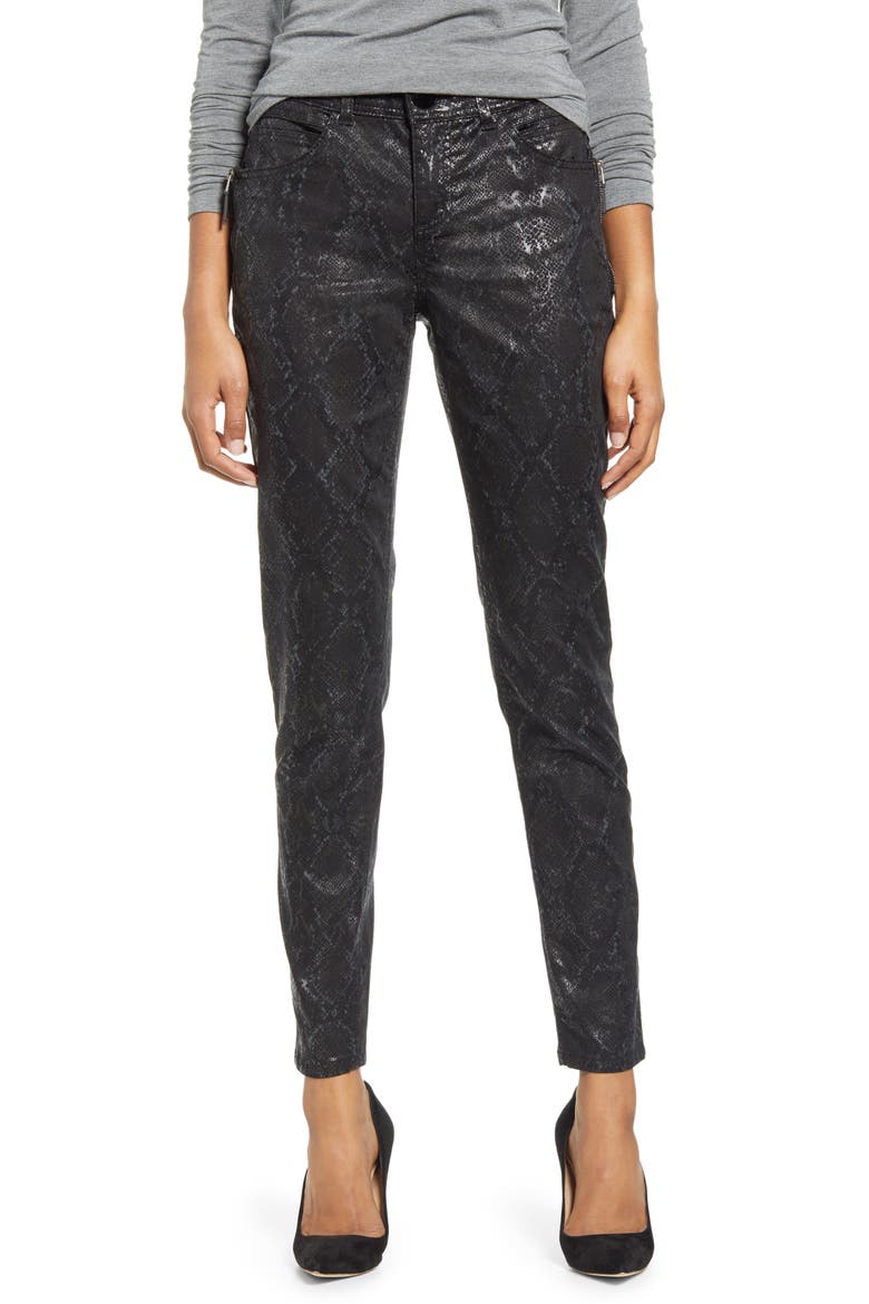 Ab-Solution Snake Print Side Zip Jeggings (Nordstrom Exclusive), Main, color, BLACK BLUE