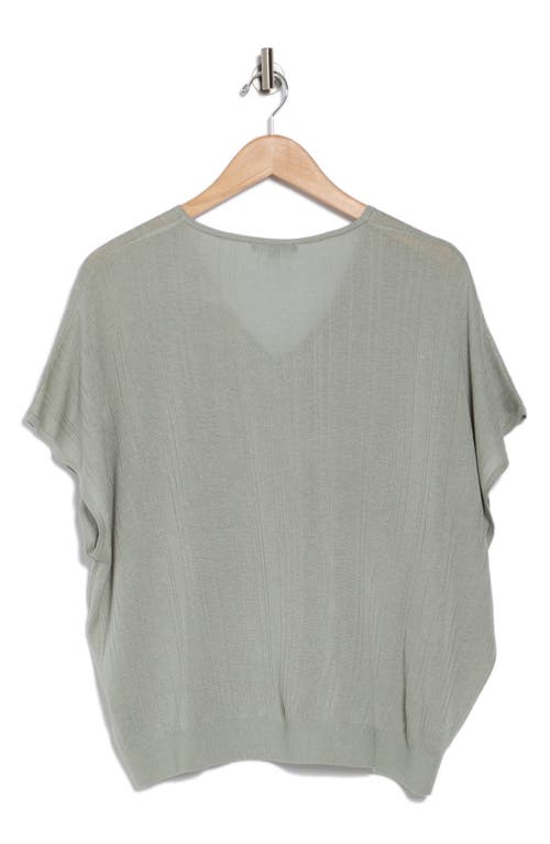 ADRIANNA PAPELL ADRIANNA PAPELL V-NECK VERTICAL RIB SWEATER