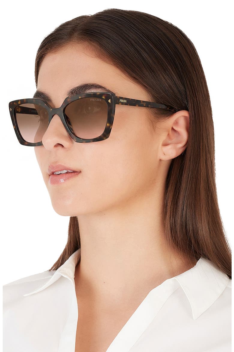 54mm Gradient Square Sunglasses, Alternate, color, ROOT HAVANA / BROWN GRADIENT