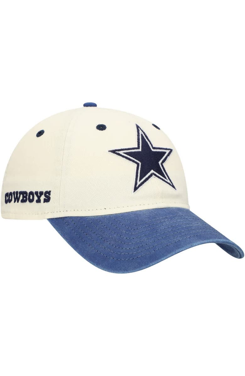New Era Men's New Era Cream/Navy Dallas Cowboys Classic Sidescript 9TWENTY Adjustable Hat, Main, color,