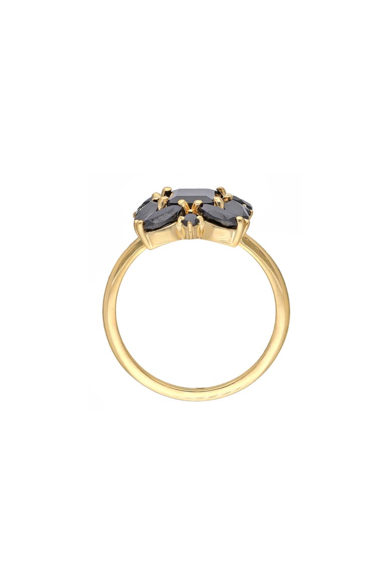 Black Onyx Cluster Ring, Alternate, color, BLACK