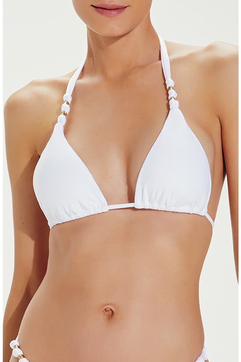 Paula Triangle Bikini Top, Main, color, WHITE