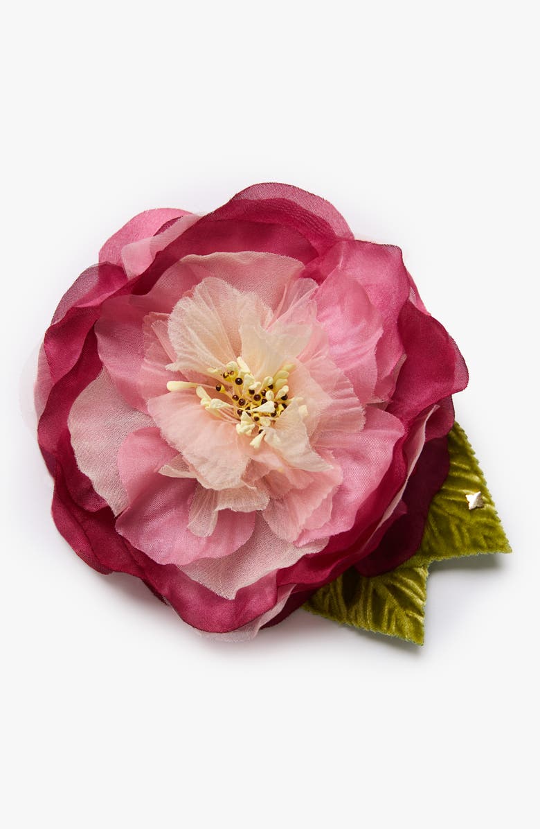 Helena Simon The Camellia Floral Brooch, Main, color, Pink