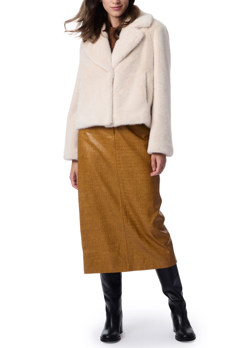 Bernardo Short Faux Fur Coat, Alternate, color, 