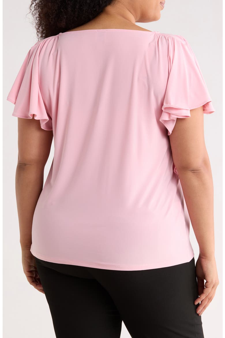 Cascade Flutter Sleeve Top, Alternate, color, ROSE WATER