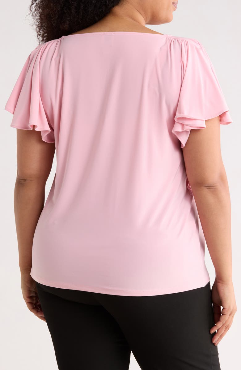 Anne Klein Cascade Flutter Sleeve Top, Alternate, color, Rose Water