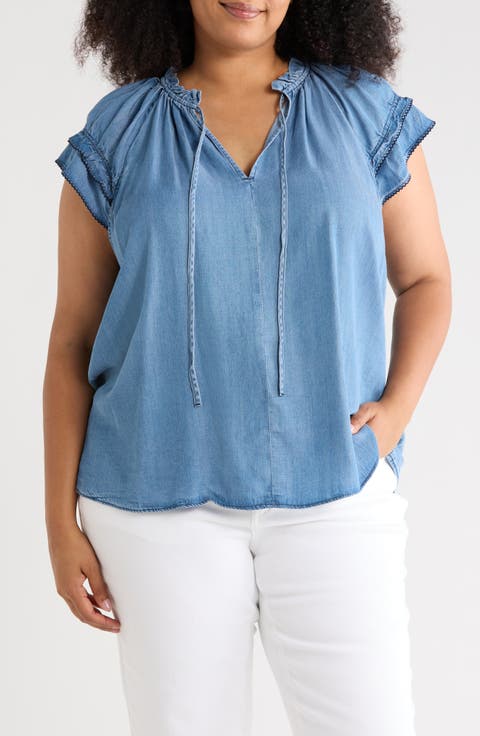 Cap Sleeve Raglan Top (Plus)
