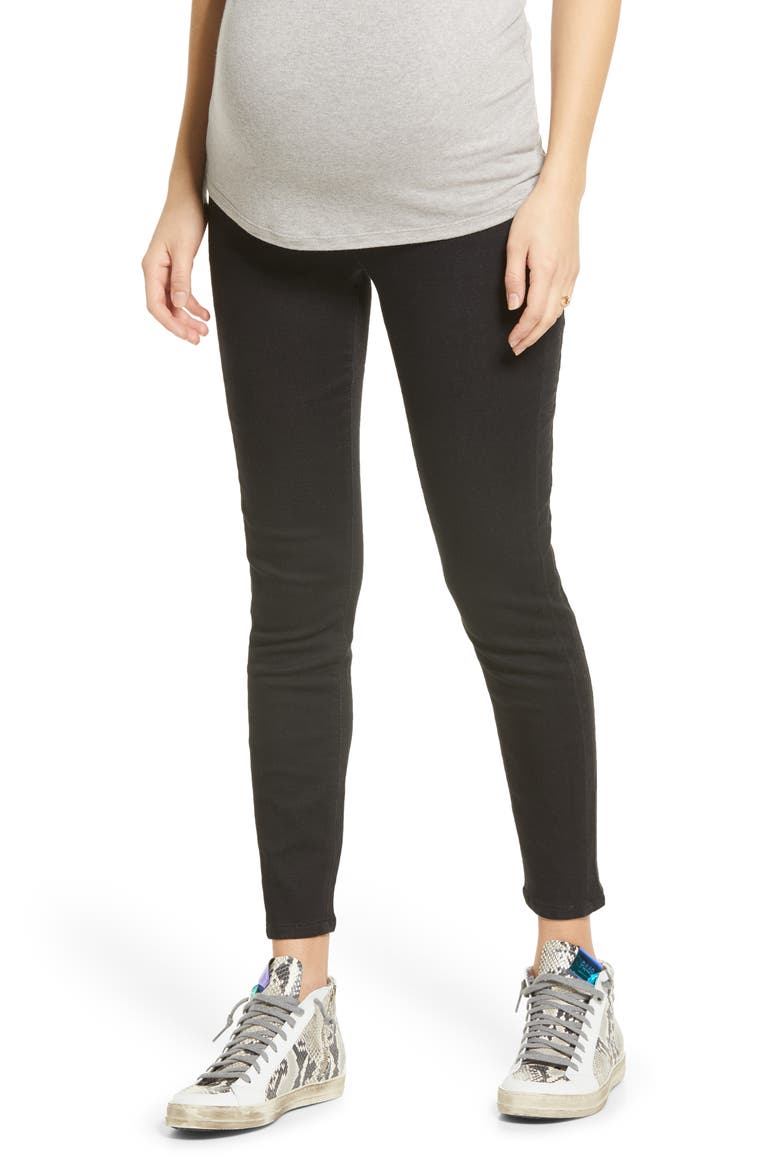 Cozy Athleisure Pull-On Over the Bump Maternity Leggings, Main, color, BLACK