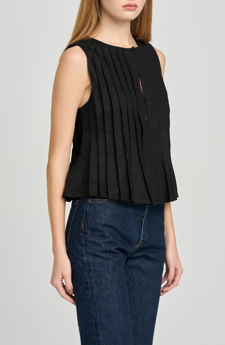 WAYF Romy Pleated Top, Alternate, color, Black
