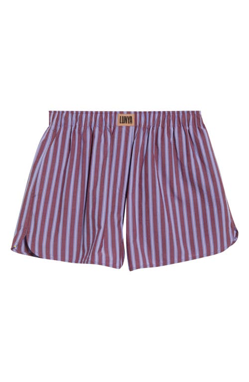 Lunya Airy Cotton Boxer Pajama Shorts In Multi