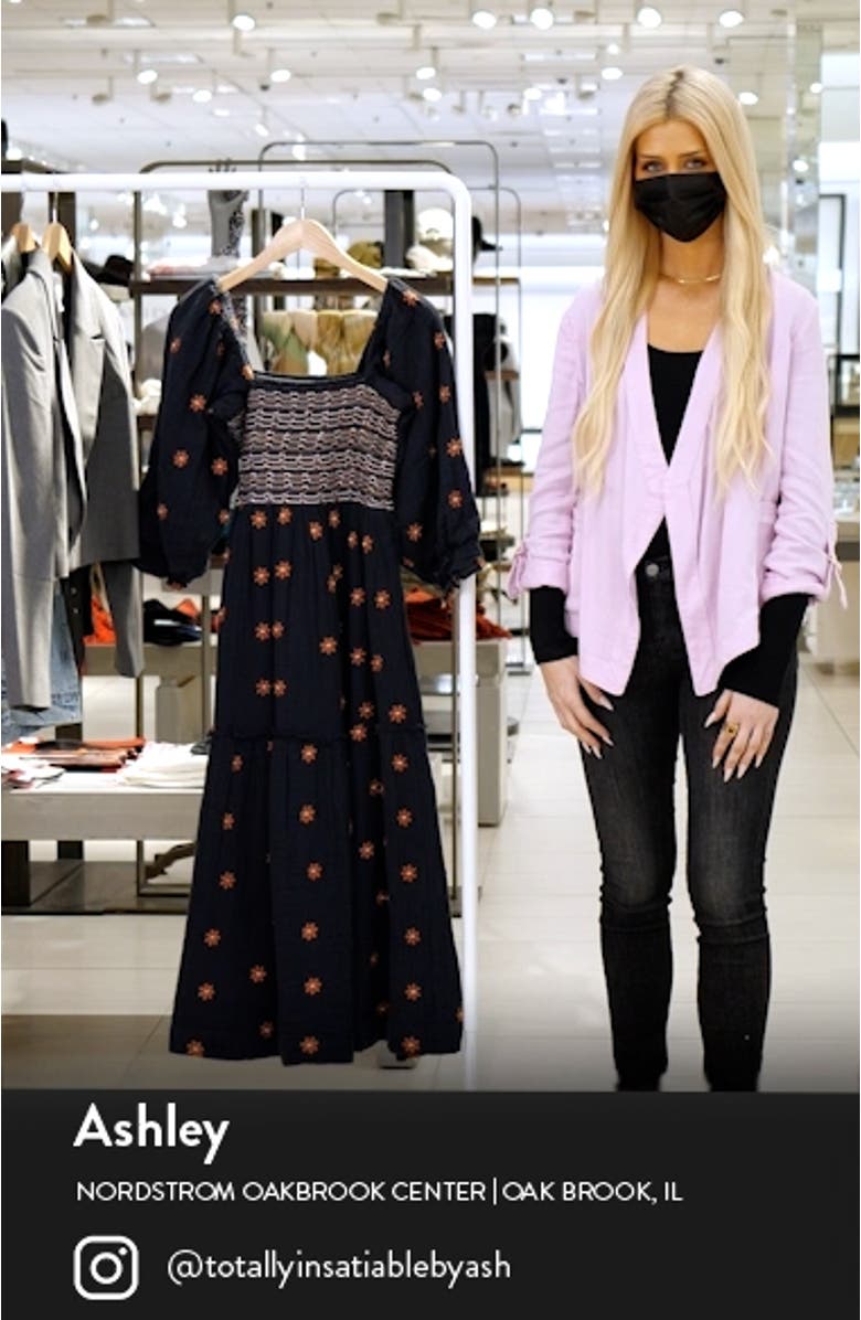 Dahlia Embroidered Long Sleeve Maxi Dress, sales video thumbnail