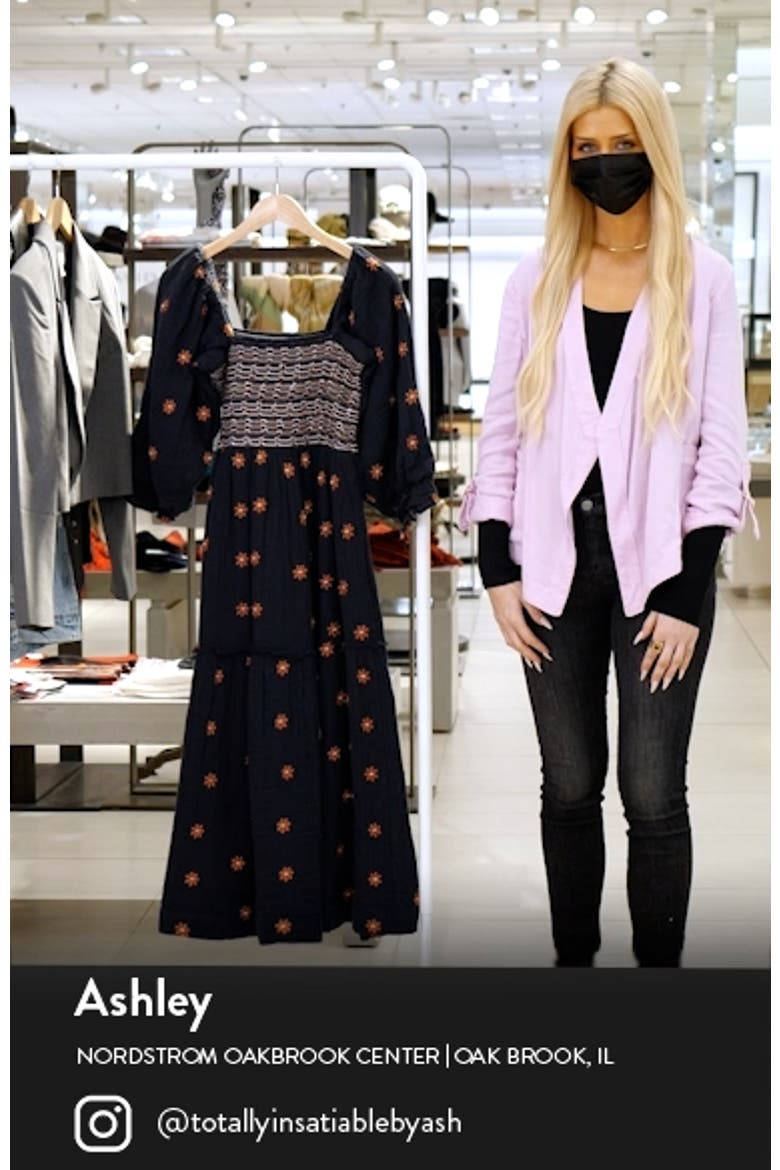 Dahlia Embroidered Long Sleeve Maxi Dress video