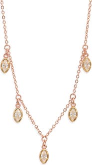 Nordstrom Georgian Cubic Zirconia Drops Frontal Necklace