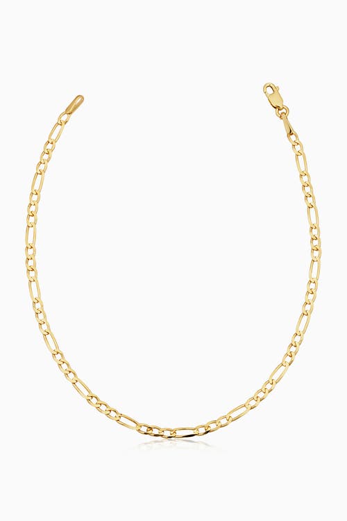 Oradina 10k Gold Florentine Figaro Petite Bracelet In Yellow Gold