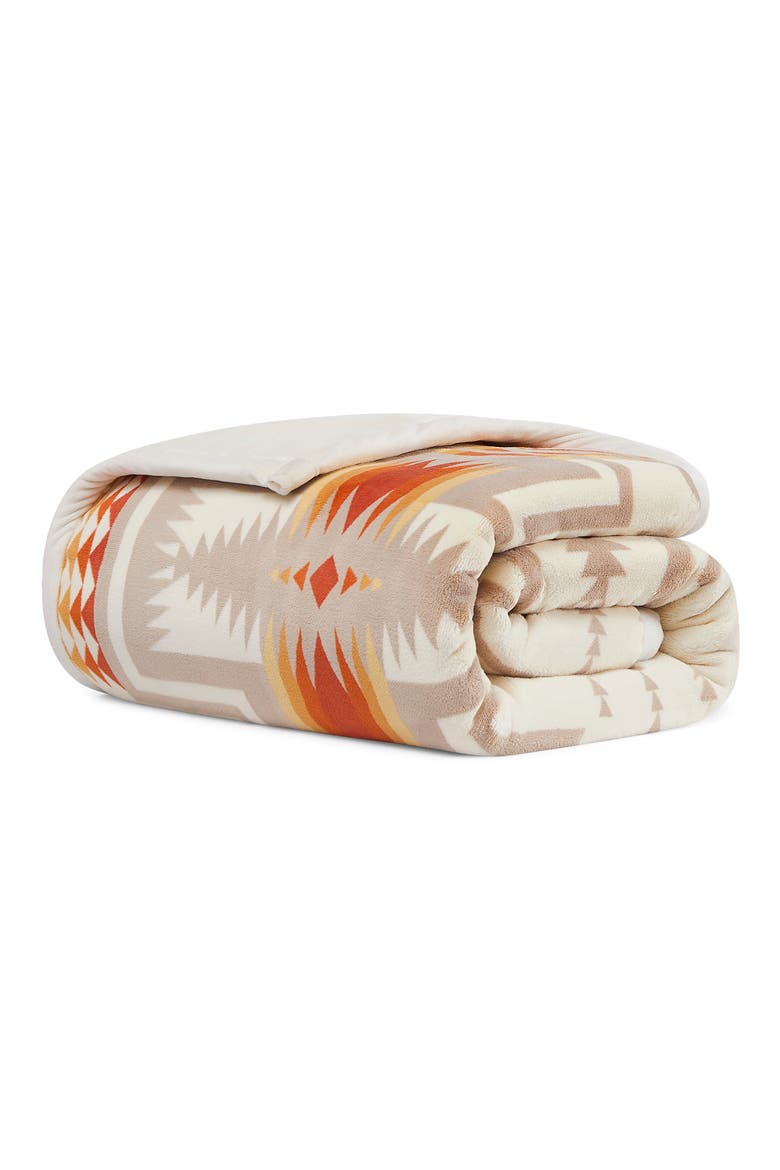 Harding Printed Plush Throw, Main, color, IVORY