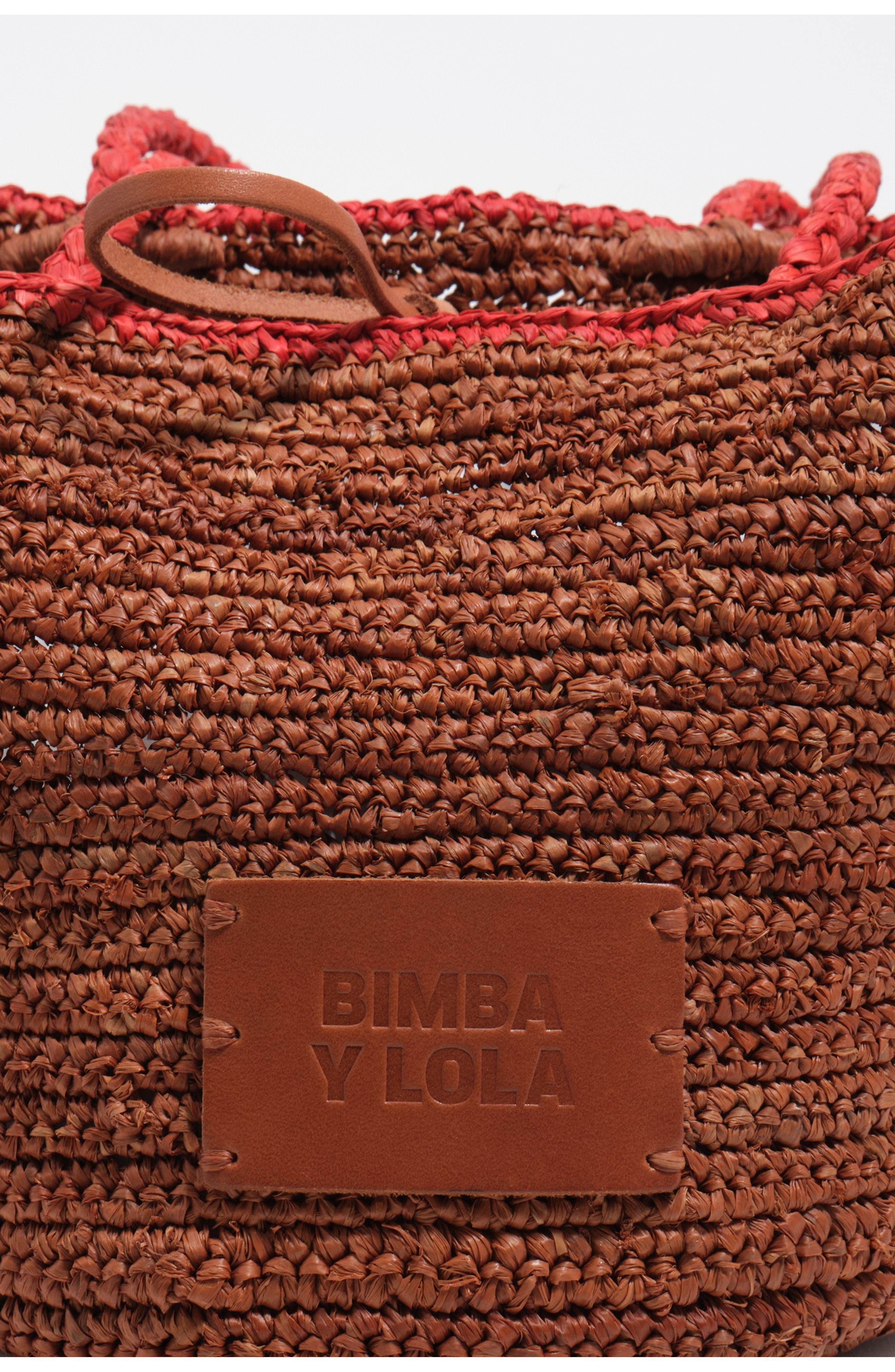 Bimba y Lola Small Raffia Basket Bag, Alternate, color, Oak