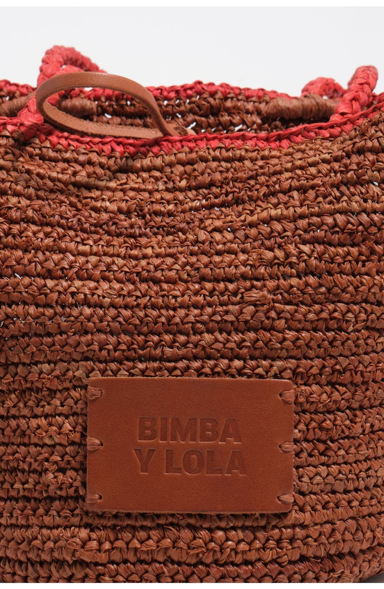 Bimba y Lola Small Raffia Basket Bag, Alternate, color, Oak