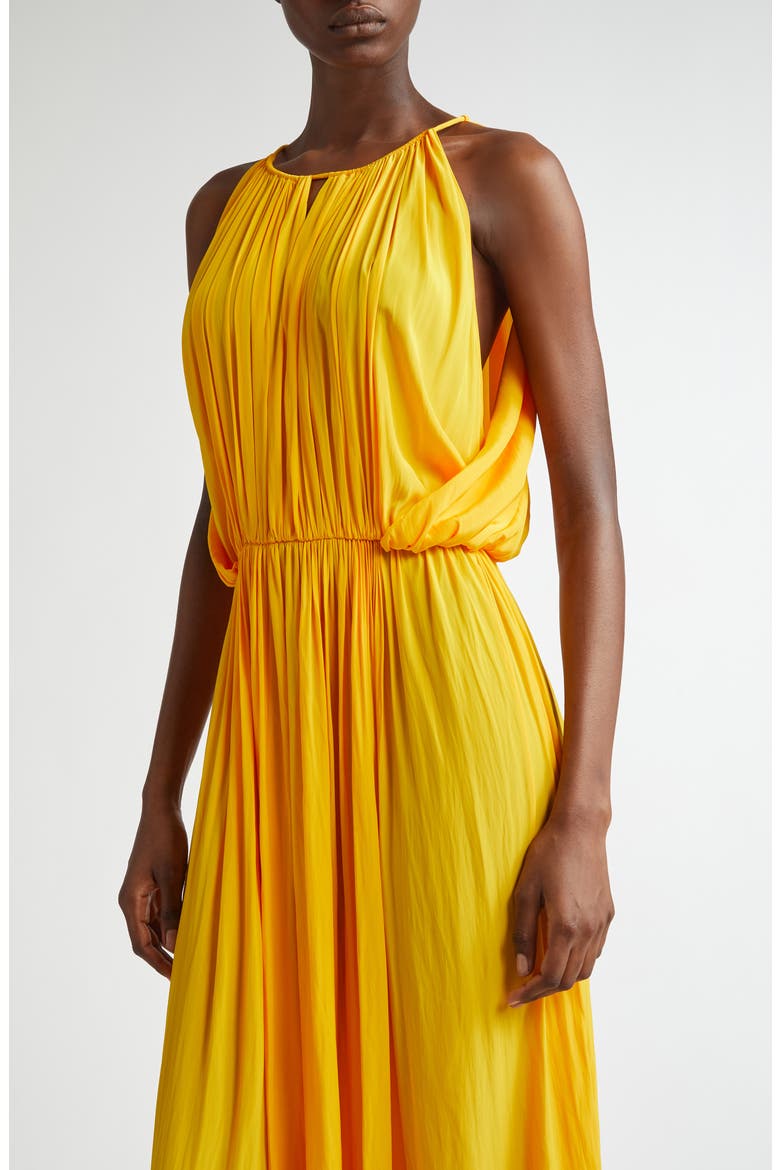 Meredith Pleated Sleeveless Dress, Alternate, color, MANGO