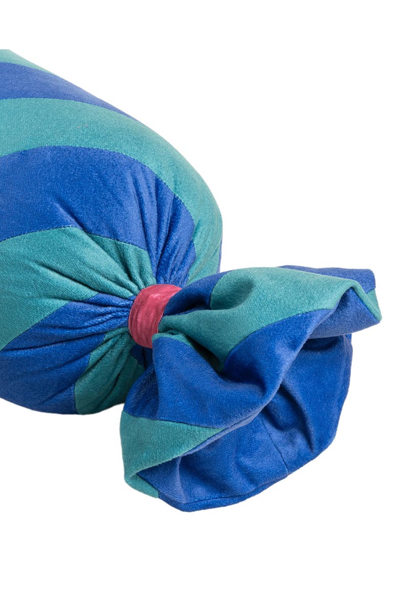 Hansi Bias-Cut Ruffled 100% Polyester Velvet Cushion 7X24 In, Alternate, color, Black