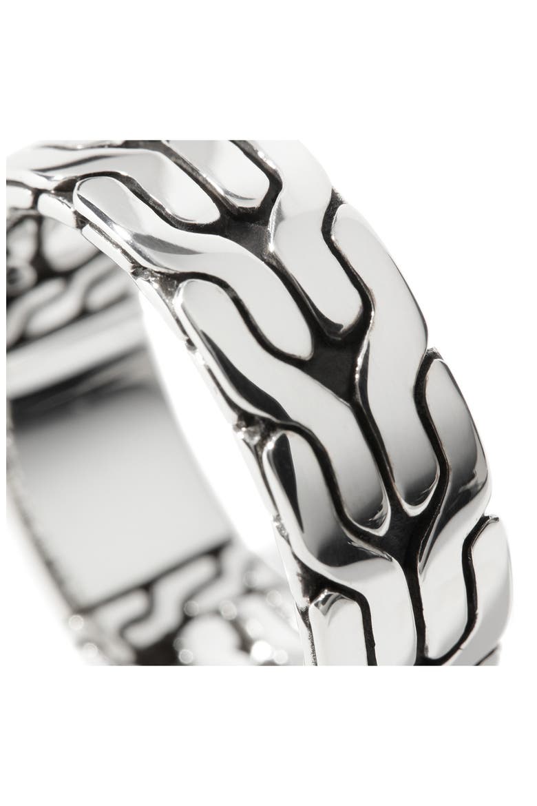 Carved Chain Band Ring, Sterling Silver, Alternate, color, SILVER