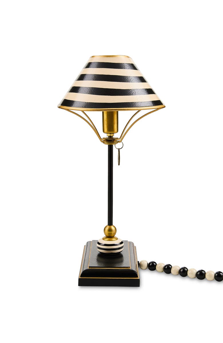 MACKENZIE CHILDS Black & White Library Lamp, Main, color, Black
