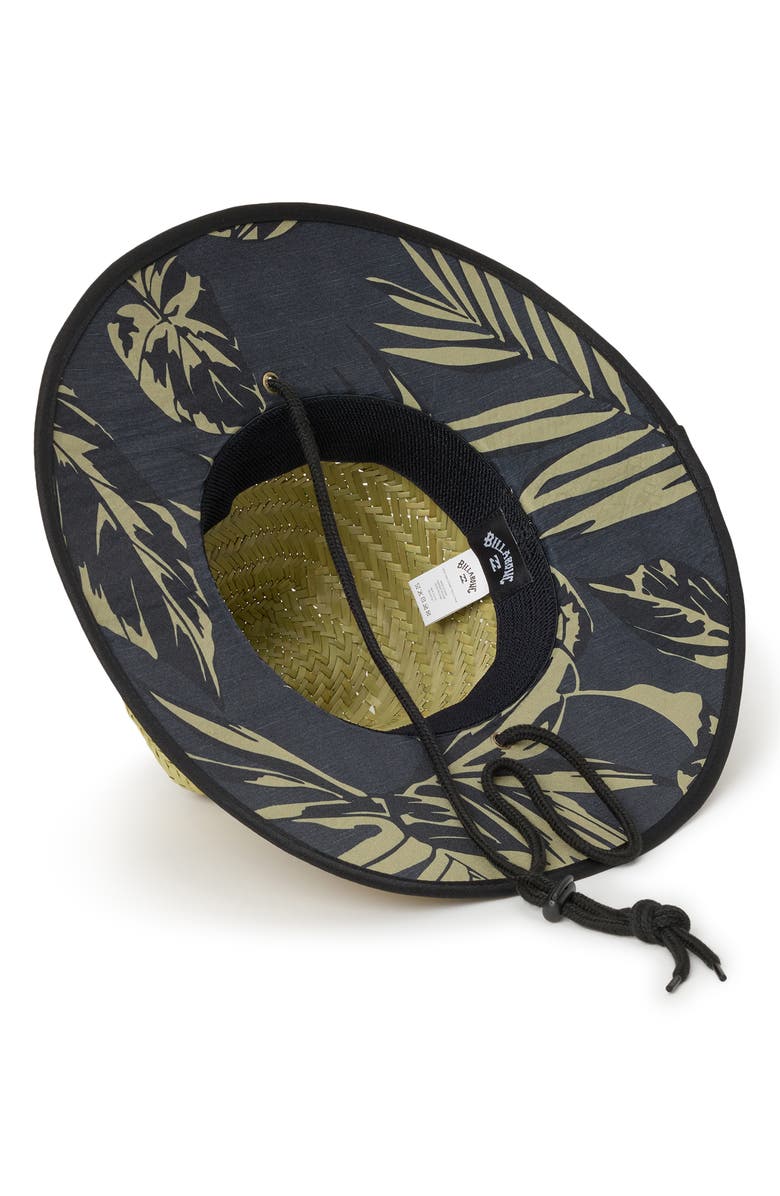 Billabong Tides Print Woven Straw Hat, Alternate, color, Black