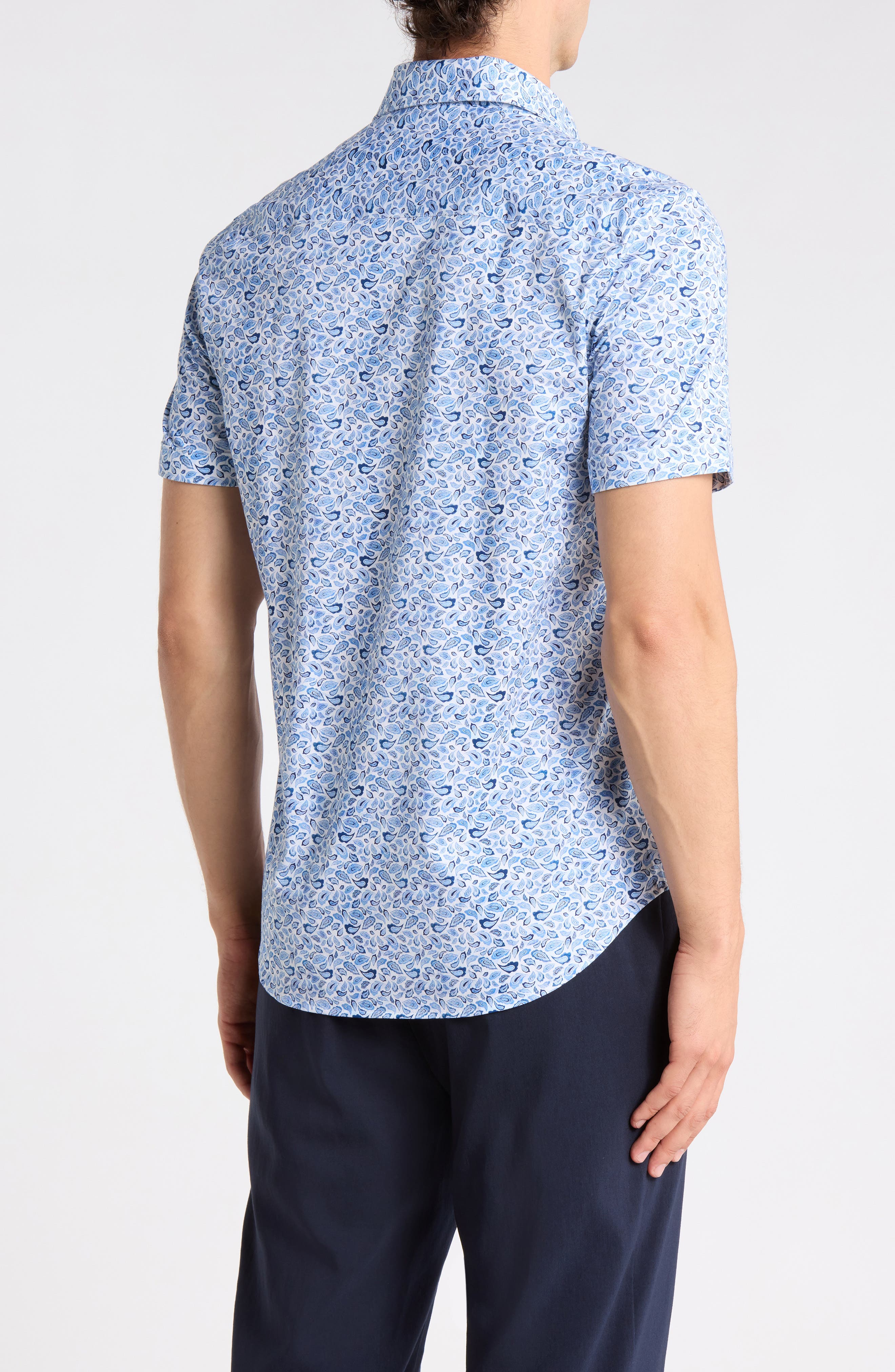 Bugatchi Miles OoohCotton® Classic Blue Button-Up Shirt (Men ...