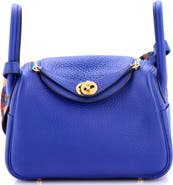 Pre-Owned Hermes Lindy Quadrille Bag Clemence with Canvas Mini