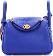 Pre-Owned Hermes Lindy Quadrille Bag Clemence with Canvas Mini