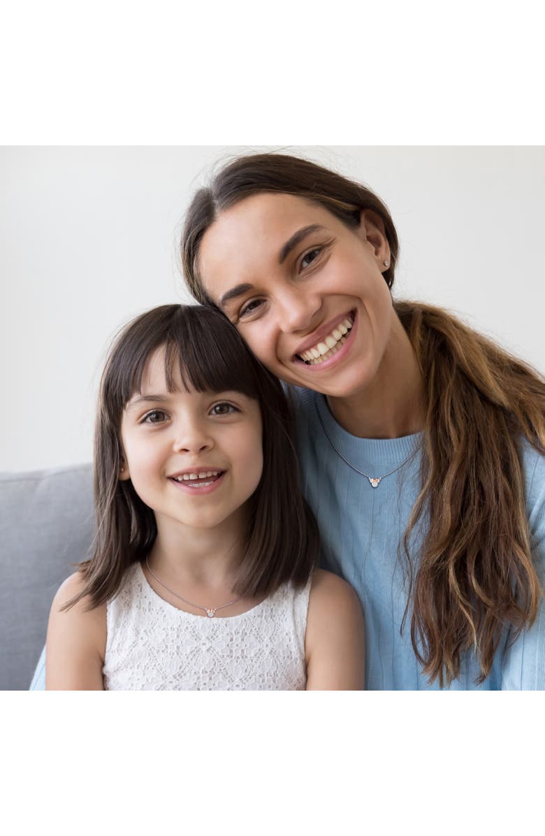 Disney Silver Plated Cubic Zirconia Mommy & Me Necklace Set, Alternate, color, Silver