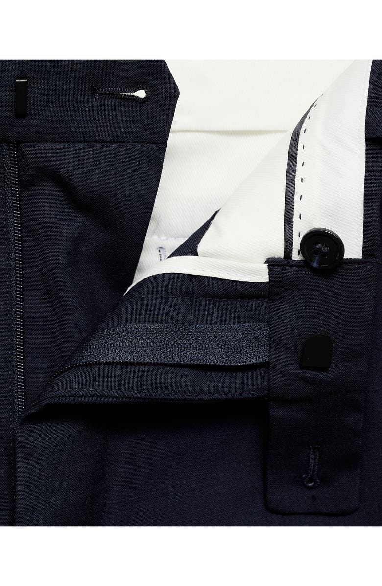 MANGO Turin Virgin Slim Fit Wool Pants, Alternate, color, Dark Navy