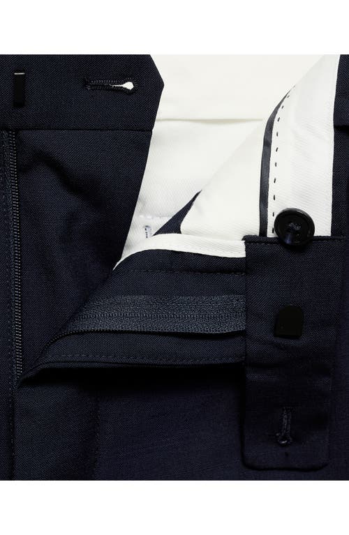 Mango Turin Virgin Slim Fit Wool Pants In Blue