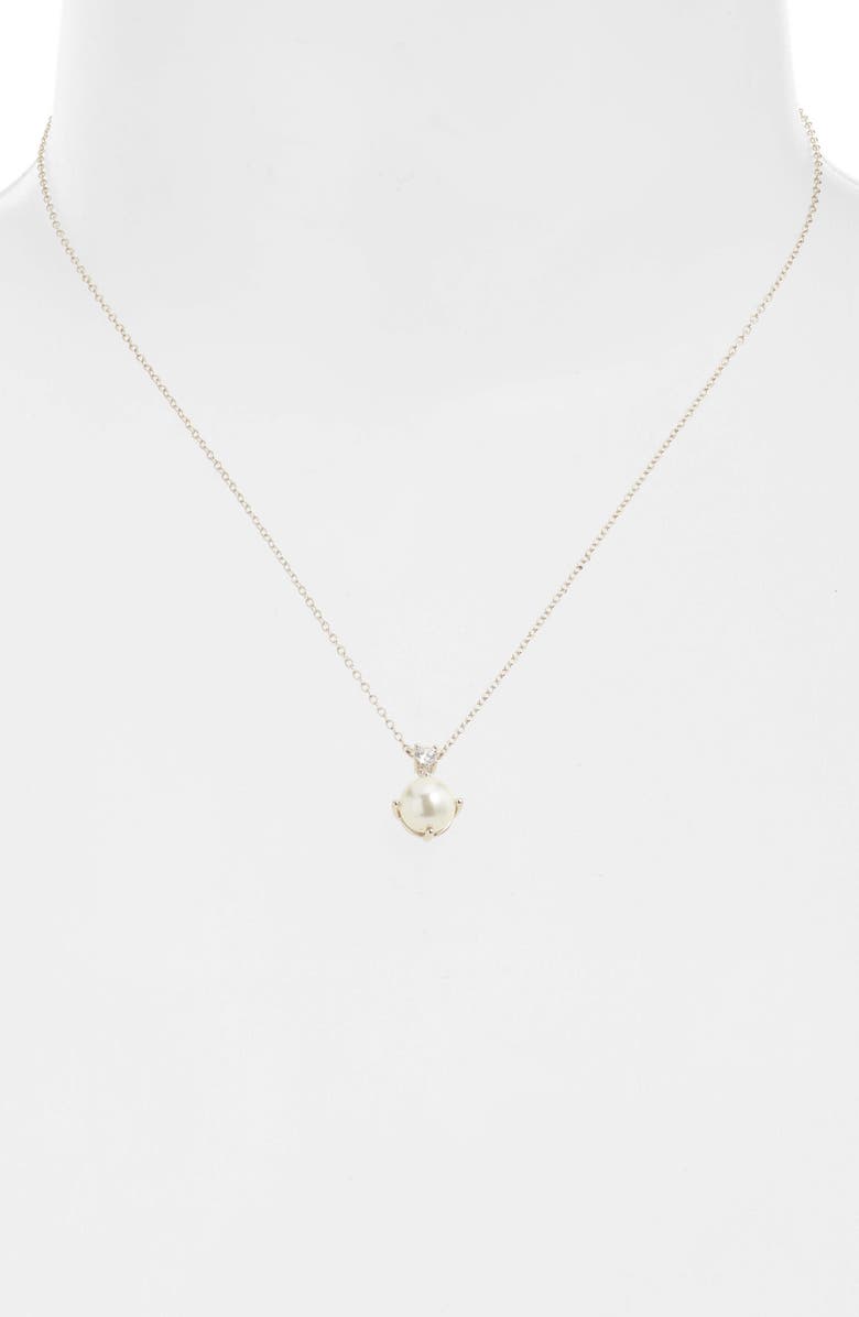 Nordstrom Sterling Silver & Freshwater Pearl Pendant Necklace, Alternate, color,