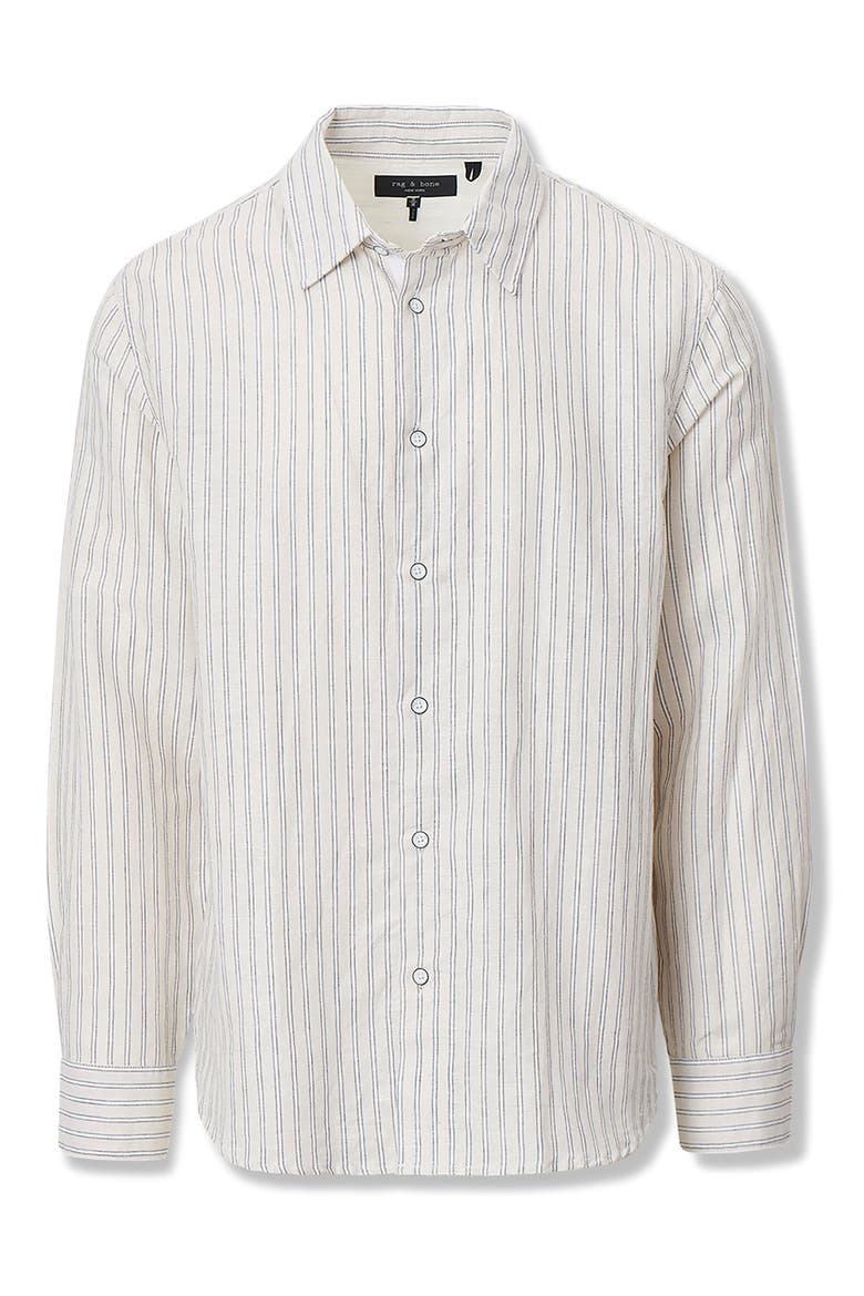 Finch Stripe Linen Blend Button-Up Shirt, Alternate, color, PATUS