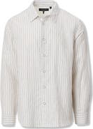 rag & bone Finch Stripe Linen Blend Button-Up Shirt
