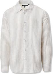rag & bone Finch Stripe Linen Blend Button-Up Shirt