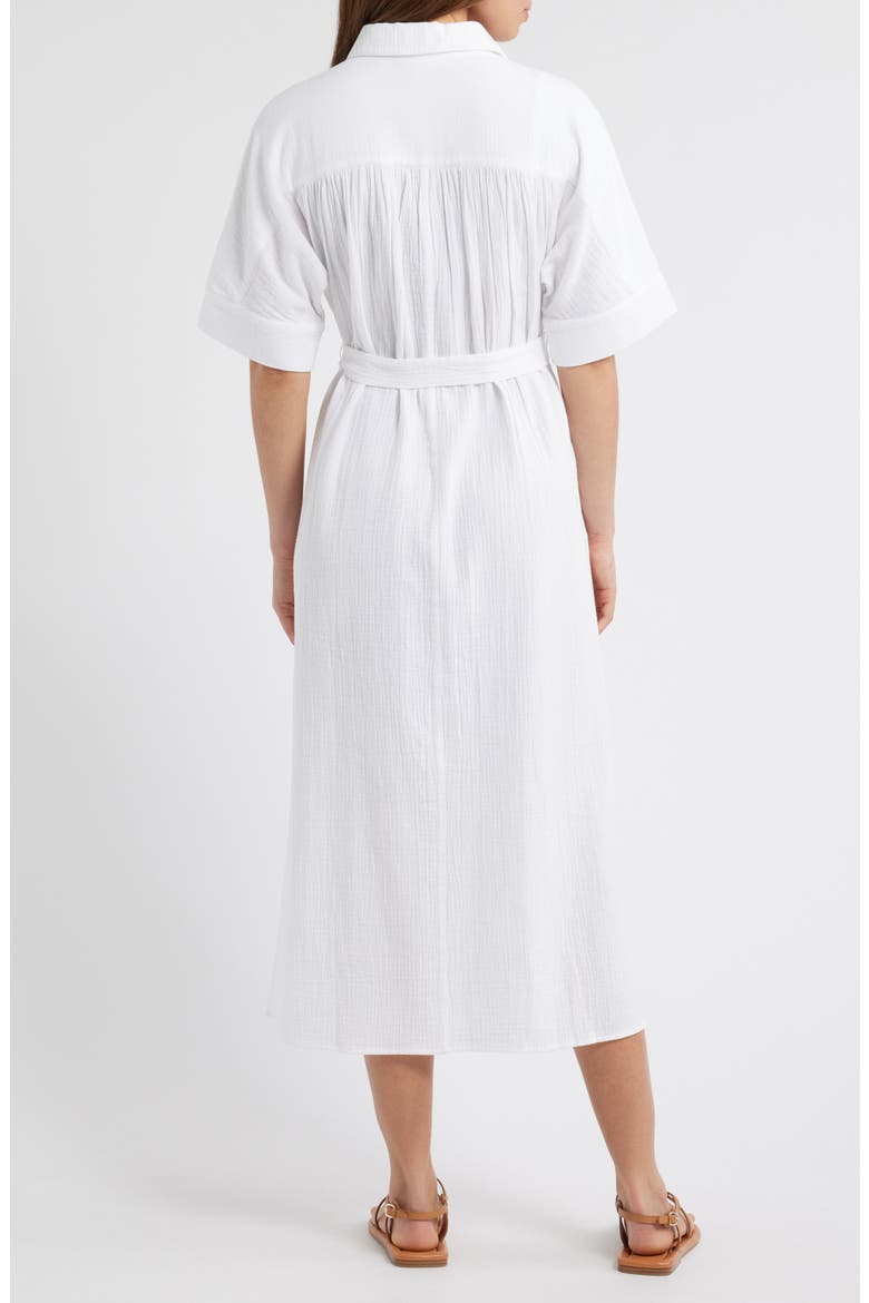 Belted Maxi Shirtdress, Alternate, color, WHITE