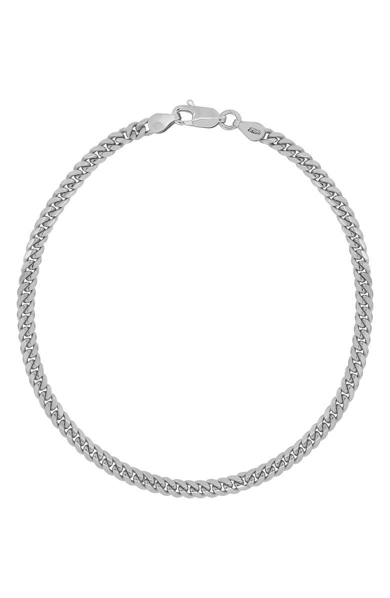 Bony Levy Curb Link Chain Bracelet, Main, color, 14K White Gold