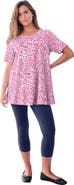 Roaman's Plus Size Ultimate Cotton Crewneck Short Sleeve Swing Tee