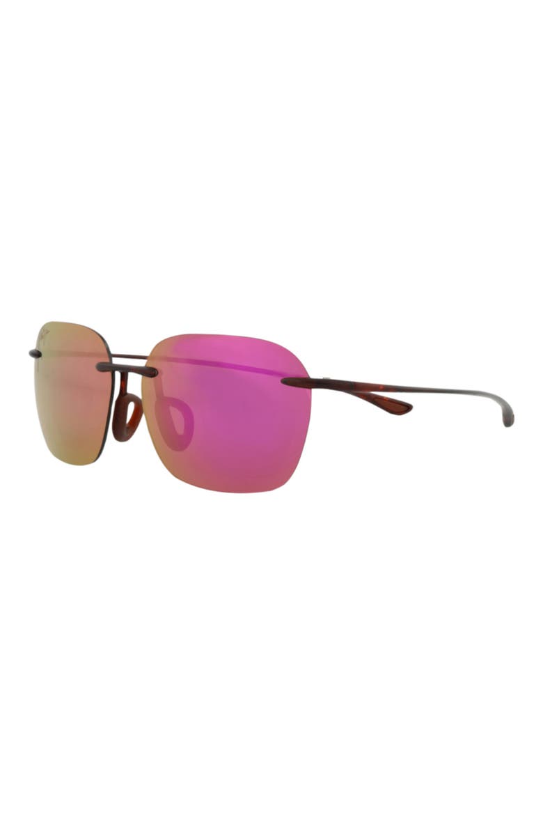 50mm Polarized Rimless Square Sunglasses, Alternate, color, TORTOISE TORTOISE SUNRISE