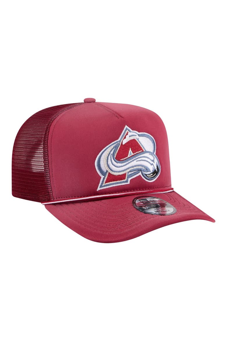 Men's New Era  Burgundy Colorado Avalanche Faded A-Frame 9FIFTY Trucker Snapback Hat, Alternate, color, Burgundy