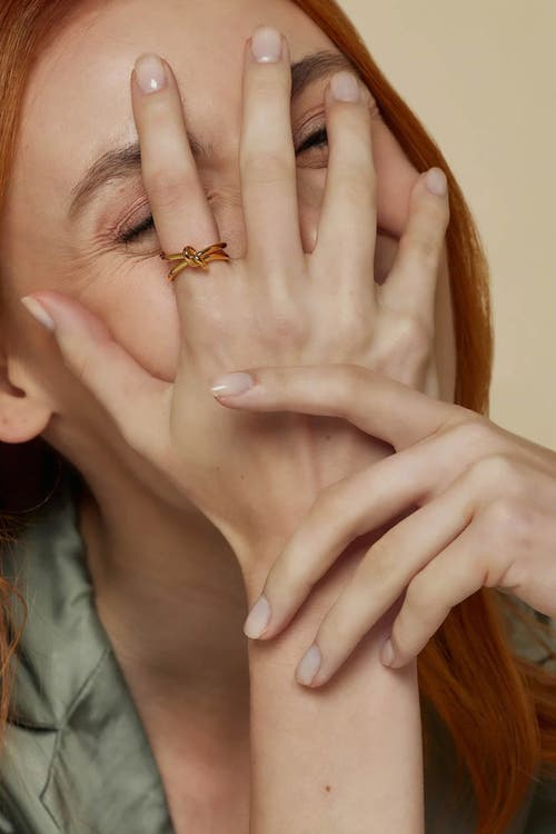 Bearfruit Jewelry Haley Knotted Adjustable Ring In Gold